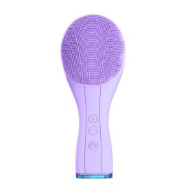 Rejuvenate Your Skin with a Portable USB Electric Silicone Face Cleaning Brush Spa! (Color: Purple)