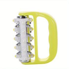 1pc Handheld Body Roller Massager, Roller Control Lifting Tools For Back, Ergonomic Handle Plastic Massager, Fascia Release And Muscle Massage Ro (Items: 1Pcs Yellow Massager)