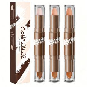 3PCS Dual-Ended Contour Stick, 2-in-1 Highlighter & Bronzer Stick, Waterproof Long-Lasting Contour And Highlight Makeup Pen (Option: 3PCS)